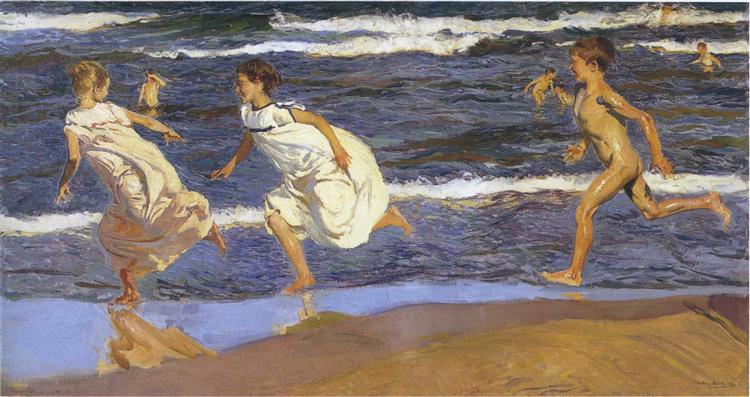 Running for the beach - 1908