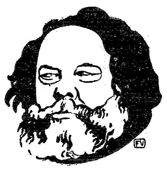 Russian anarchist and philosopher Mikhail Bakunin - 1895