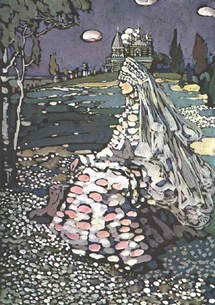 Russian beauty in a landscape - 1905