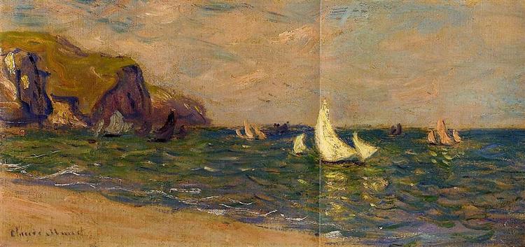 Sailboats dans la mer - pourville - 1882