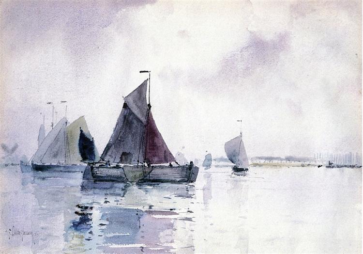 Barco à vela envolto em gelo - 1883