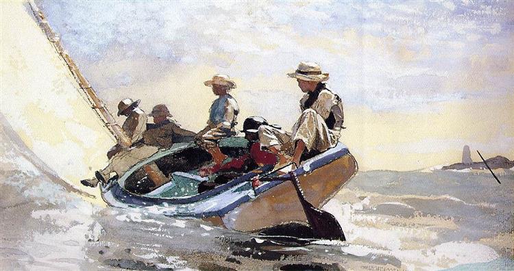 Navegando no Catboat - 1875