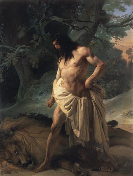 Samson uccide il leone - 1842