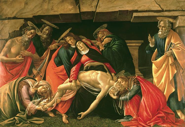 Lamentation over the Dead Christ with Saints Girolamo - Pietro and Paolo - 1492