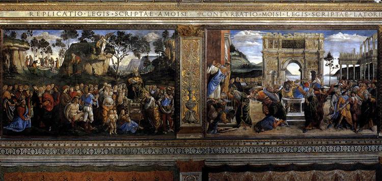 Moses' life scene (scenes from the left) - 1482