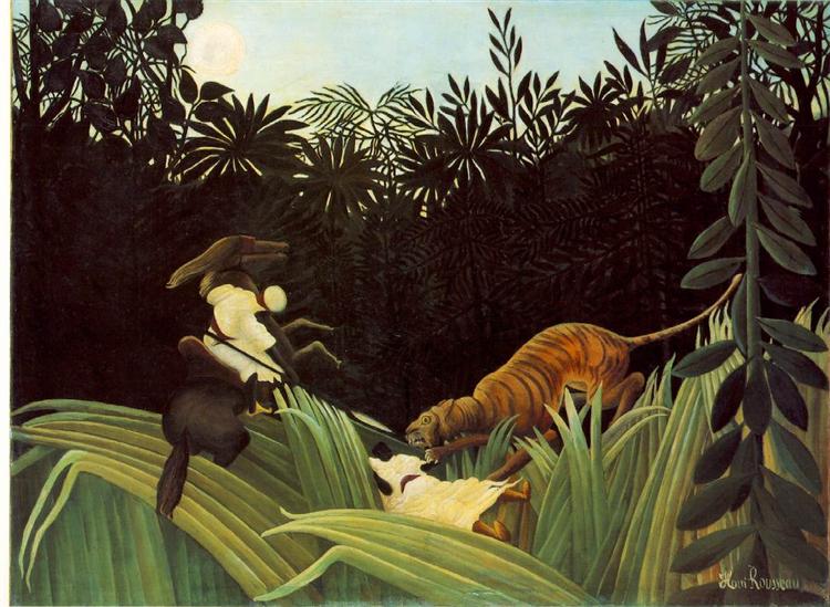 Explorer attacked by a tiger - 1904