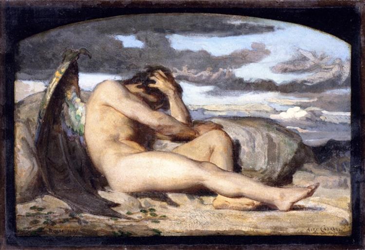 Studie til 'The Fallen Angel' - 1846