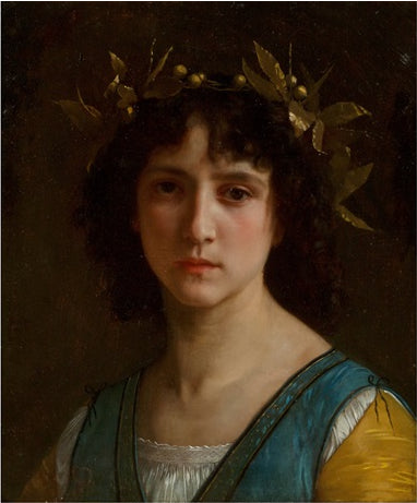 Italienisches Mädchen Kopf mit Laurel Corona - 1872