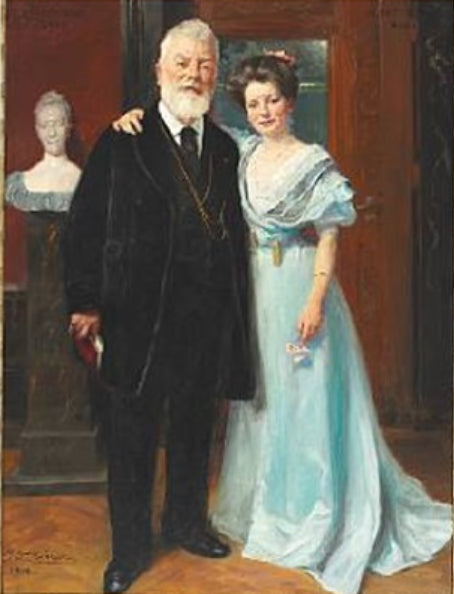 Retrato do Dr. Phil. Carl Jacobsen Brewer com sua filha mais nova - 1908