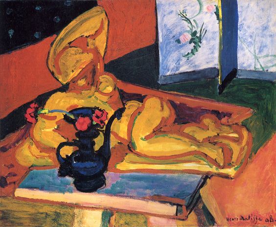 Sculpture et vase persan 1908 