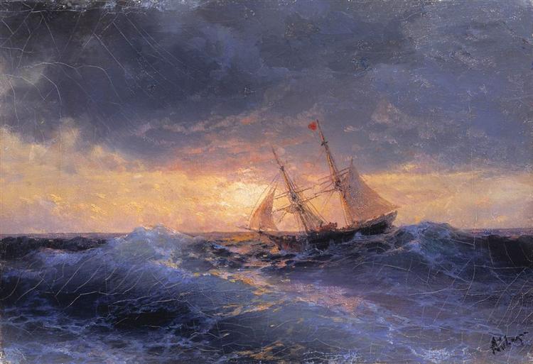 Mar. Puesta De Sol - 1896