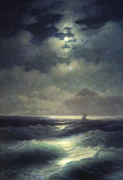 Vue en mer au clair de lune - 1878