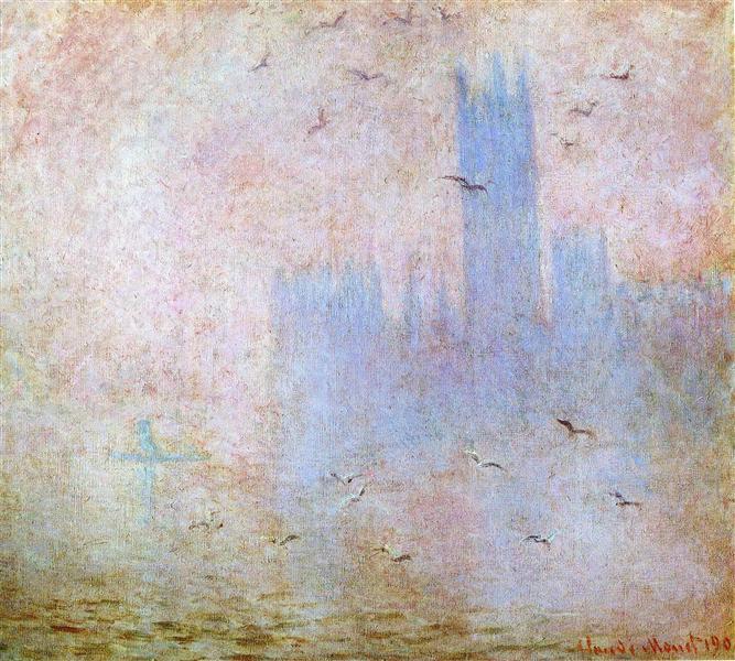 Seagulls Over The Houses Of Parliament - 1904