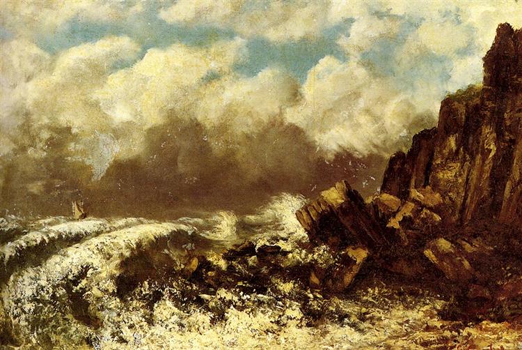 Marine landscape in Etretat - 1869