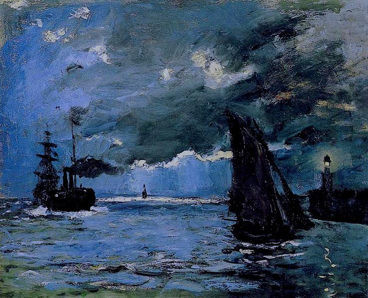 Paesaggio marino - Effetto notturno - 1866