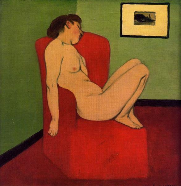 Sitting female nude - 1897