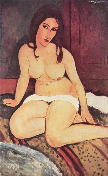 Sitting nude - 1917