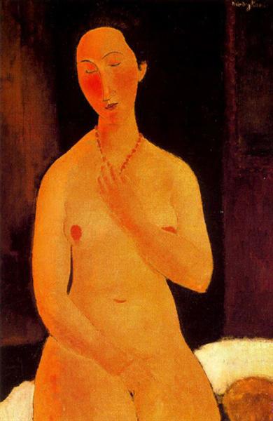 NUDE SITED WITH COLLAR - 1917