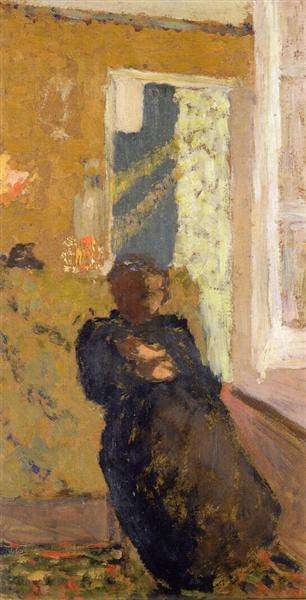 Sitting woman dressed in black - 1893