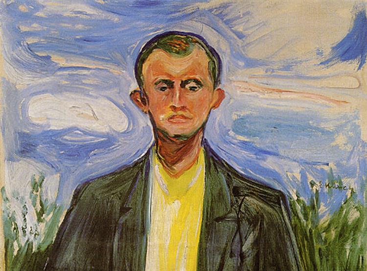 Self -portrait przed Blue Sky - 1908