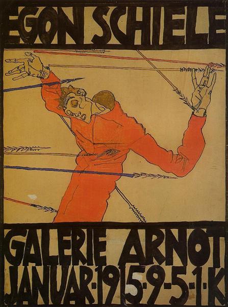 Auto-Portrait comme San Sebastián (cartel) - 1914