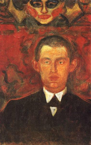 Self -Portrait pod maską kobiety - 1892