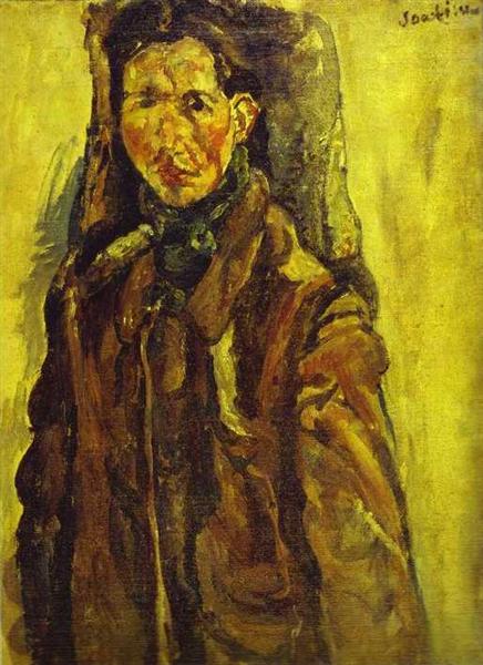 Self-portrait by the curtain - 1917