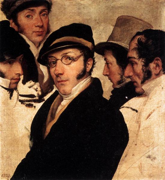 Autorretrato em grupo de amigos - 1825