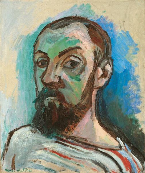 Self-portrait with striped shirt 1906 