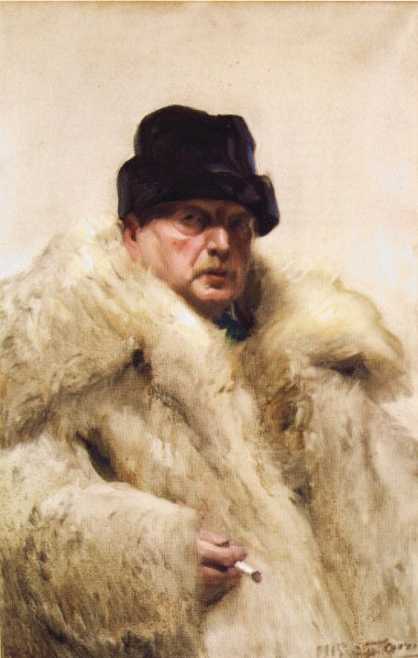 Self -portrait with wolf skin - 1915