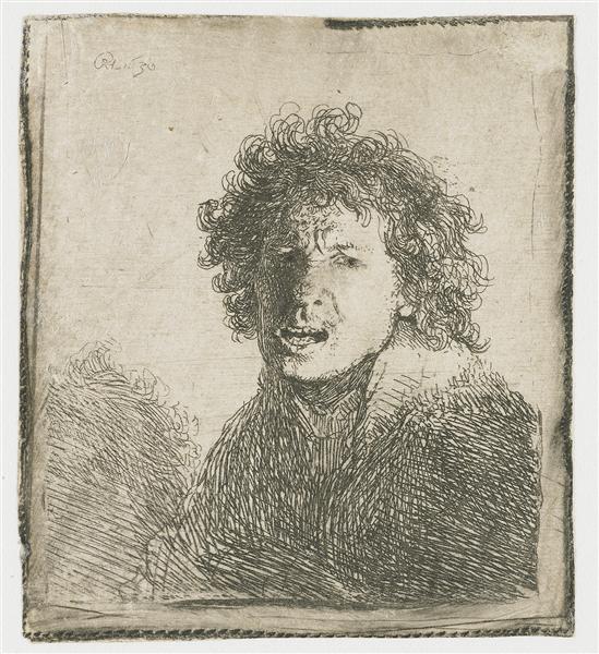 Self -portrait with open mouth - 1630