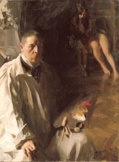 Self -portrait with model - 1896