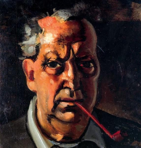 Self -portrait with pipe - 1953