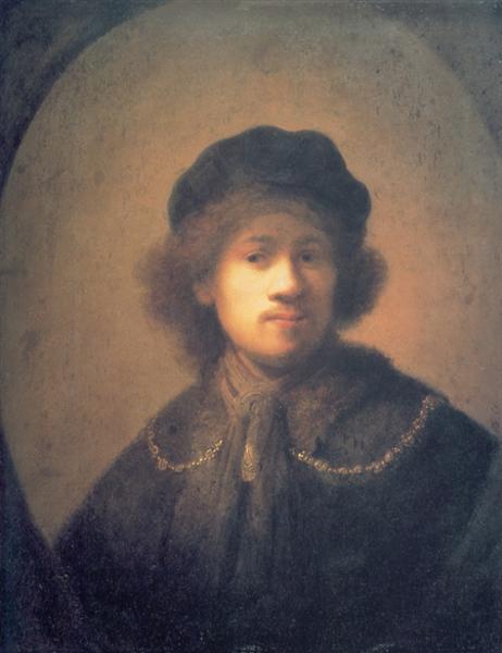 Auto-portrait avec béret et chaîne dorée - 1631