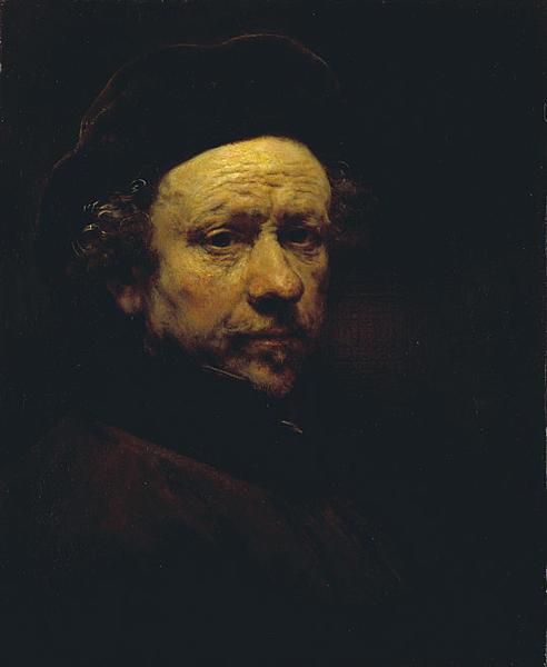 Self-portrait with beret and raised collar - 1659