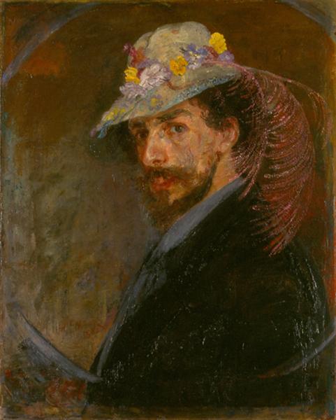 Self -portrait with flower hat - 1883