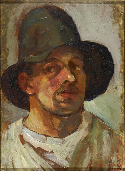 Self -portrait with hat - 1906