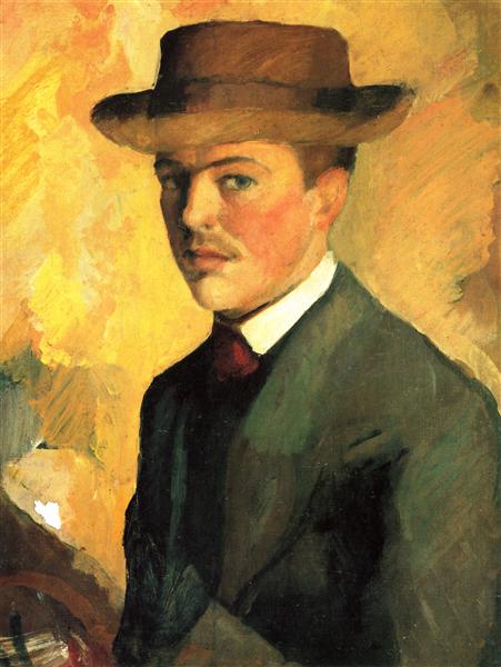 Auto -portrait con cappello - 1909