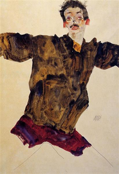 Self -portrait with extended arms - 1911