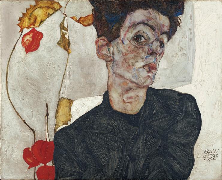 Self -Portrait mit chinesischen Laternenfrüchten - 1912