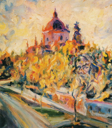 Auto-Portrait avec la cathédrale de San Jorge - 1933