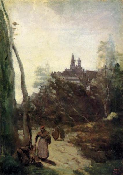 SEMUR - Le chemin de l'église - 1860