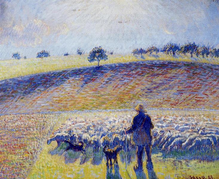 Shepherd and Sheep - 1888