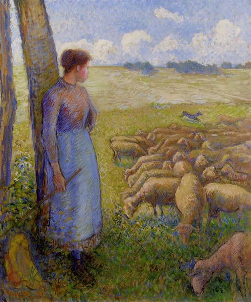 Shepherdess and Sheep - 1887