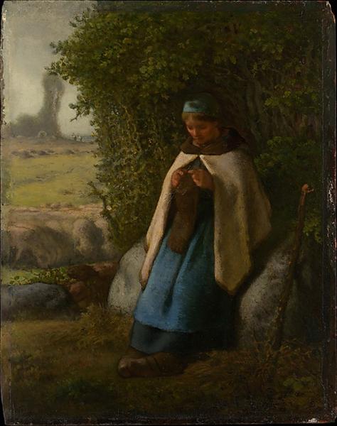 Pastora zit op een rots - 1856