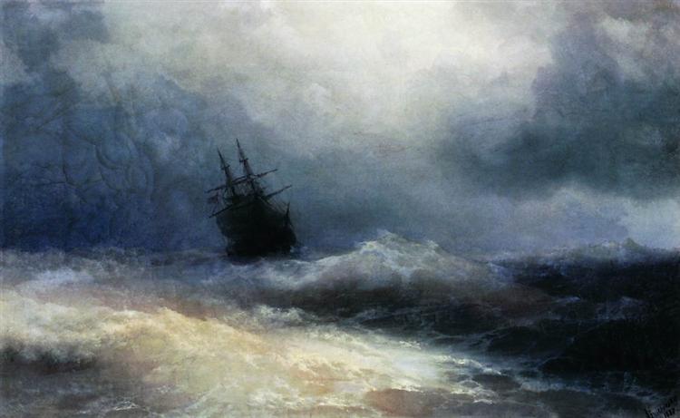 Boat in a storm - 1887