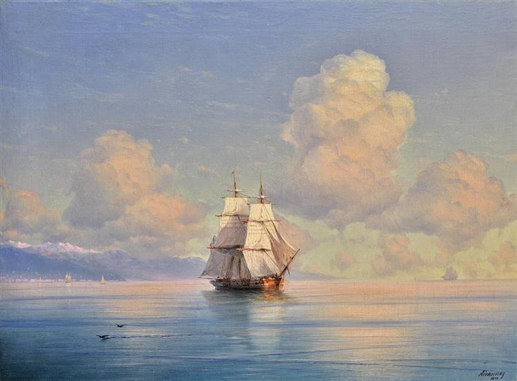 Ship off the coast