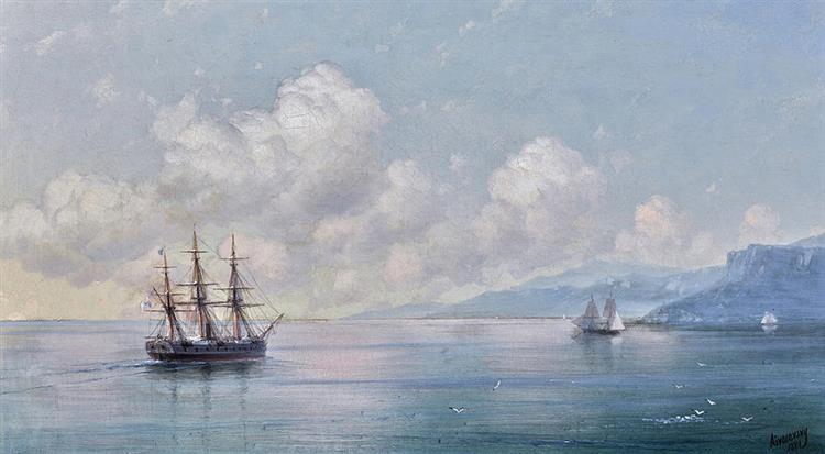 Ship off the coast of Crimea