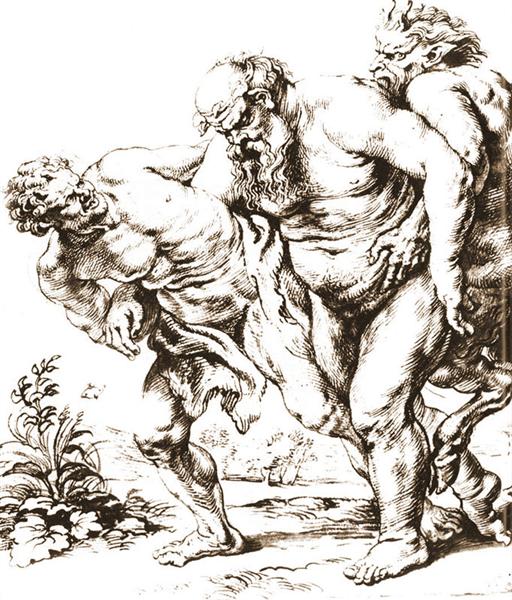 Sileno (oder Bacchus) und die Satyrs - 1616