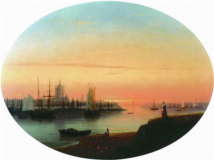 Solnedgang ved Smolny Convent - 1847